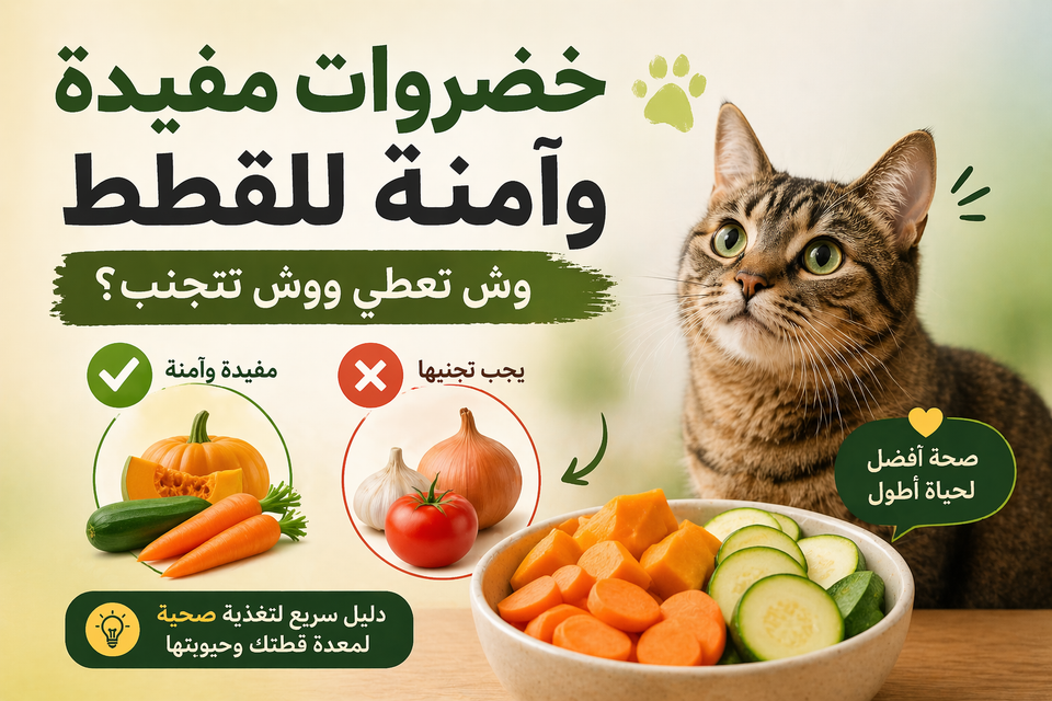 ايش الخضار الامن للقطط