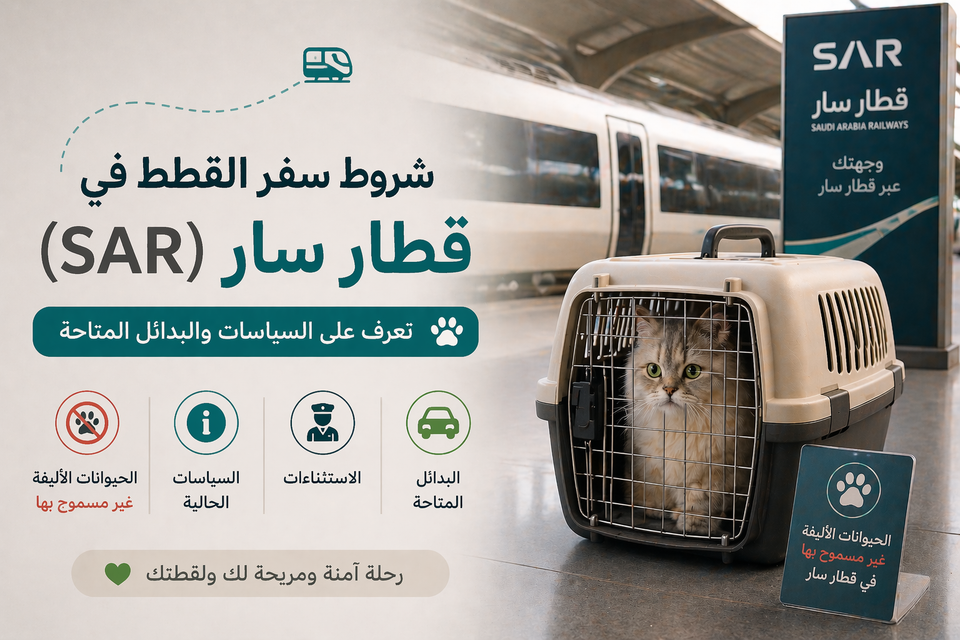 شروط سفر القطط في القطار
