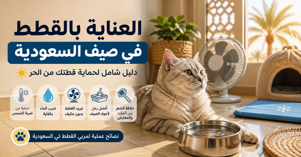 العناية بالقطط مع صيف وحر السعودية