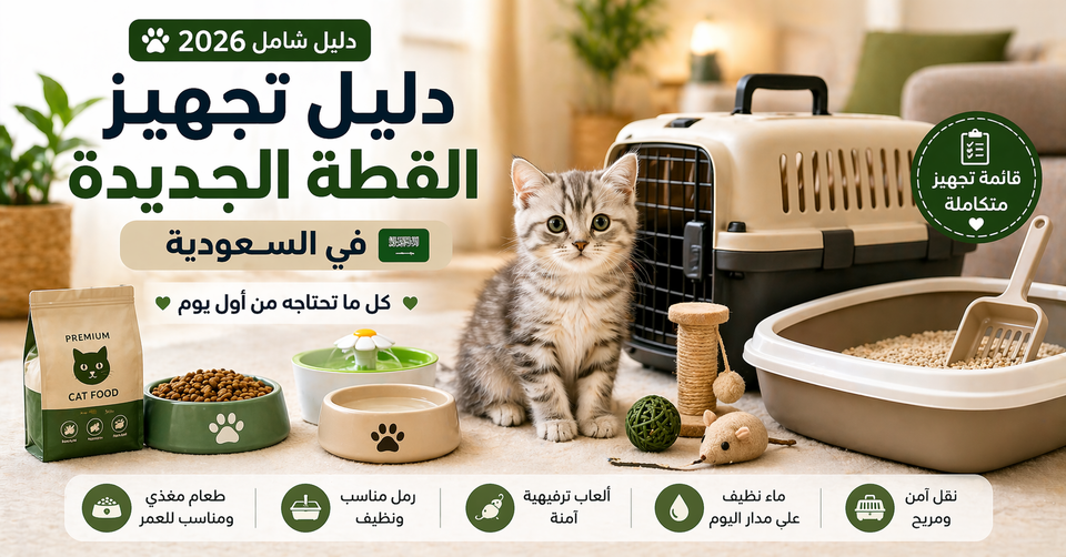 دليل المربي الجديد: قائمة تجهيز القطة الجديدة في السعودية 2026