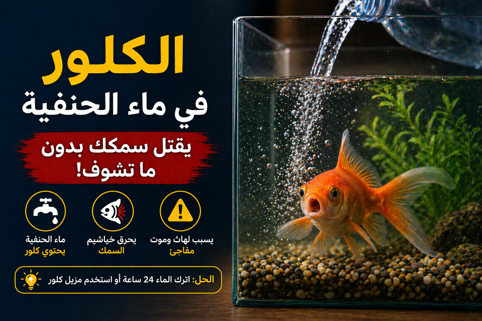 خطر الكلور في ماء الحنفية على السمك: كيف يحرق خياشيمه بدون ما تشوف؟