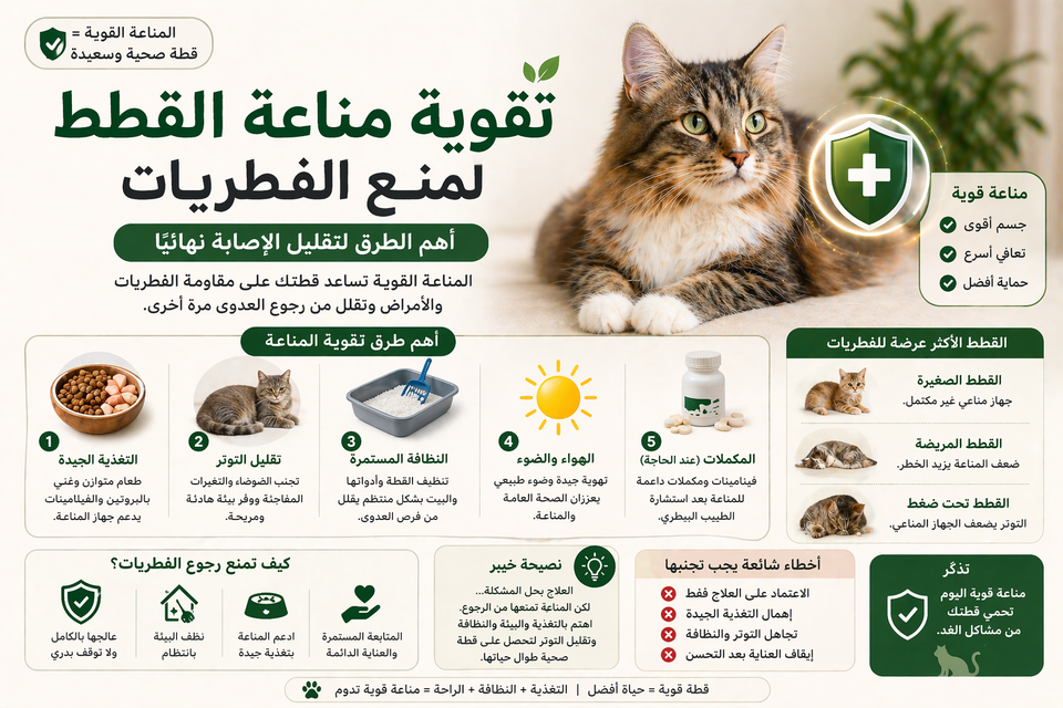 تقوية مناعة القطط لمنع الفطريات
