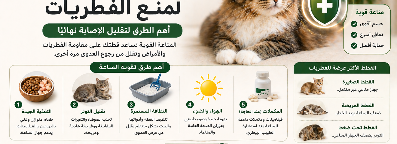 تقوية مناعة القطط لمنع الفطريات