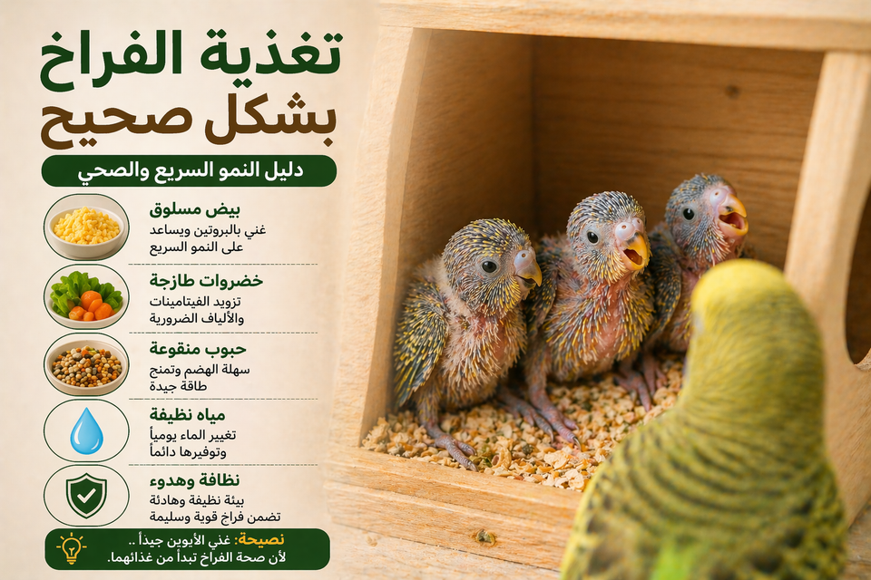 تغذية فراخ البادجي بعد الفقس: ماذا تأكل وكيف تضمن نموها السريع؟