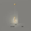 Gold spiral pendant light on a gray background with text and dimensions.