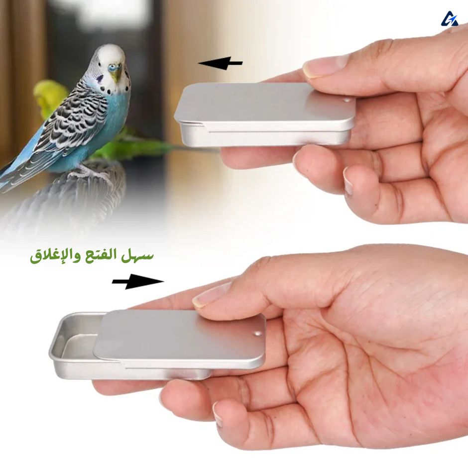 وعاء تغذية يدوي صغير للببغاء – علبة طعام لتدريب الطيور