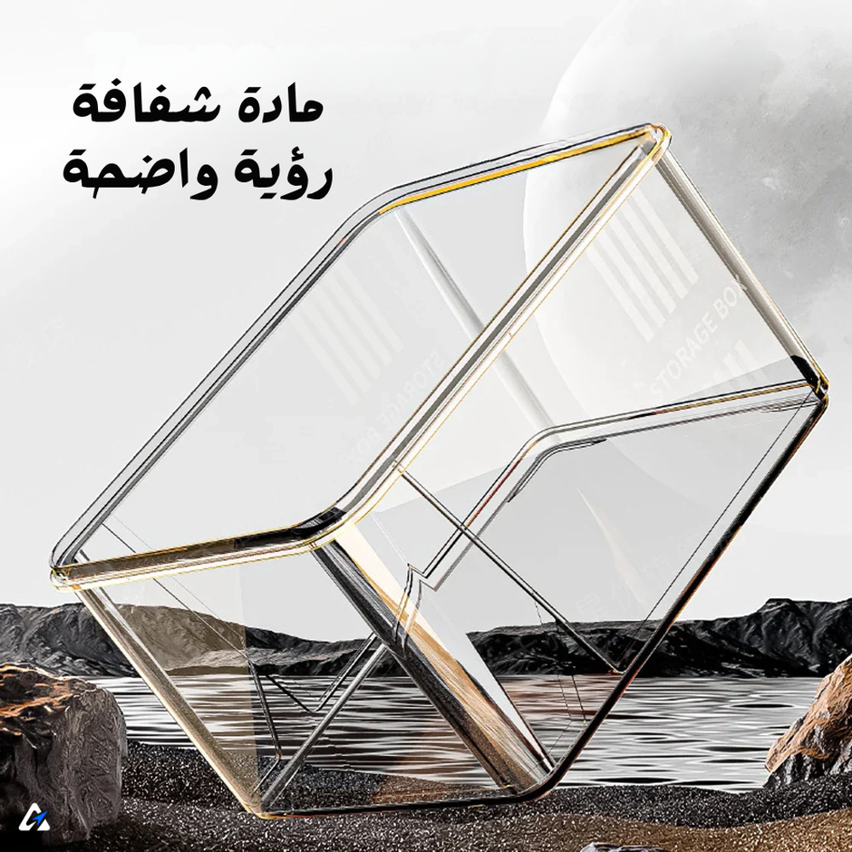 حوض سمك مكتبي مستطيل شفاف – حوض بلاستيكي للمكتب والمنزل
