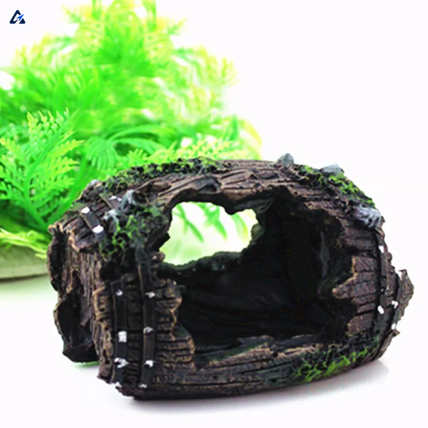 Resin Aquarium Barrel Cave Ornament – Fish Tank Decoration & Hideout