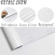 Self-adhesive glossy glitter waterproof material with a hand applying it.