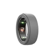 Gray smart ring with electronic components on a white background