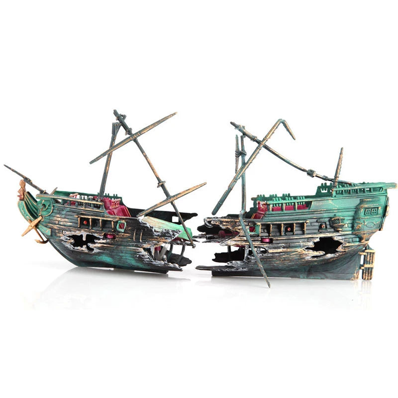 Two model ships on a white background