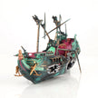 Model of a pirate ship with detailed features on a white background