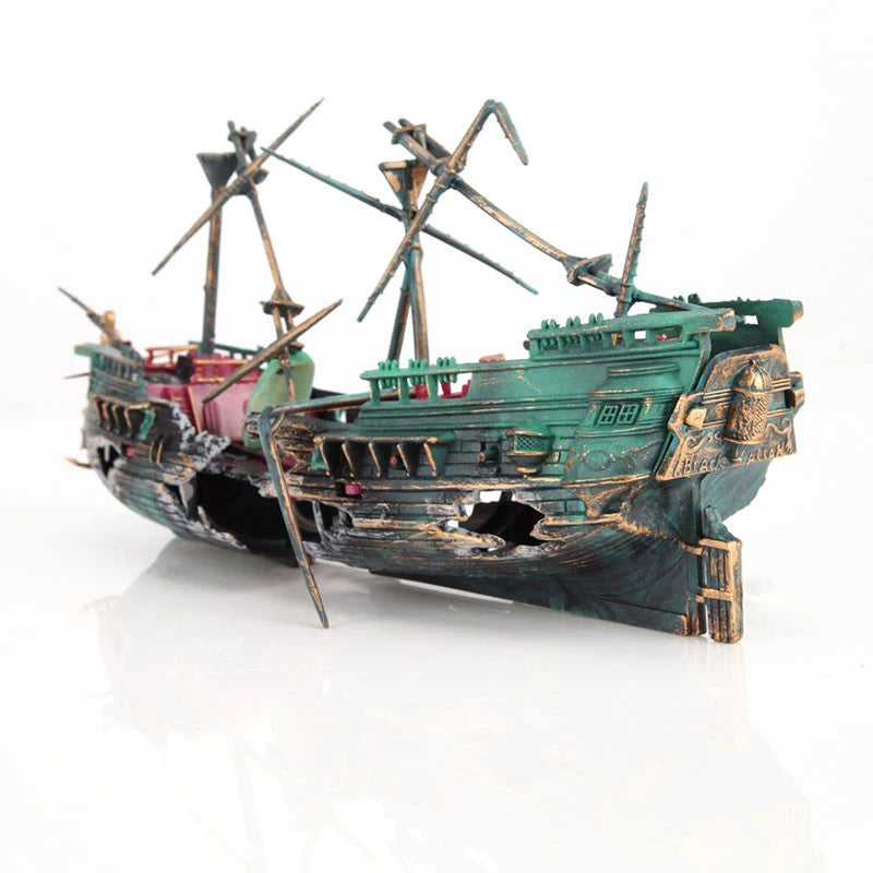 Model of a pirate ship on a white background