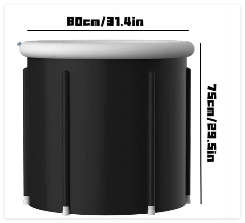 Black stool with measurements on a white background