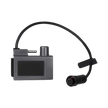 Electronic device with a cable and connector on a white background