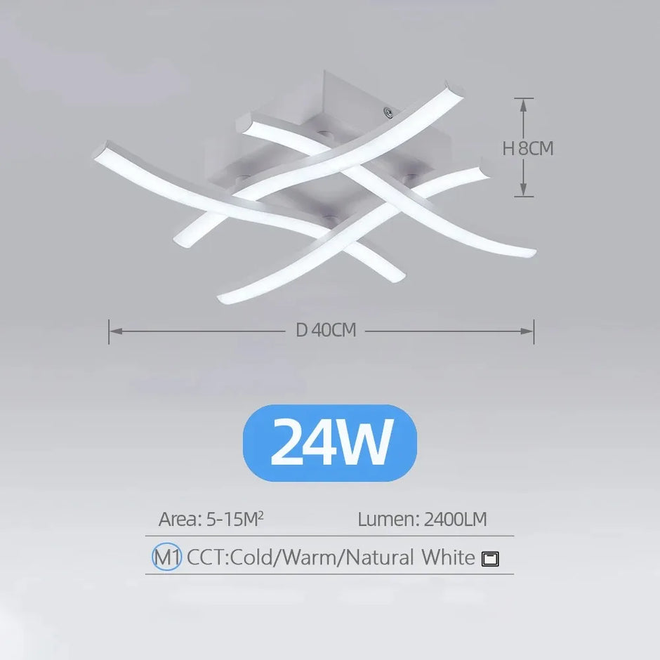 Ceiling light fixture with dimensions and power rating on a gray background