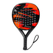 Orange and black tennis racket with 'Iannini' branding on a white background