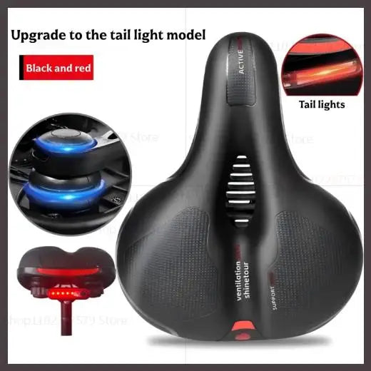 Ergonomic Bicycle Seat with Shock Absorption – Optional Tail Light