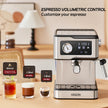 ماكينة إسبريسو Cafelffe شبه أوتوماتيكية – 20 بار، لوحة لمسية، ذراع بخار، 1.5 لتر