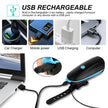 USB rechargeable device with various charging scenarios on a white background
