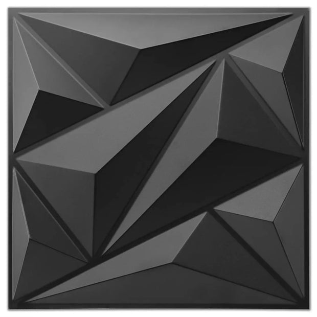 Geometric black and gray pattern on a white background