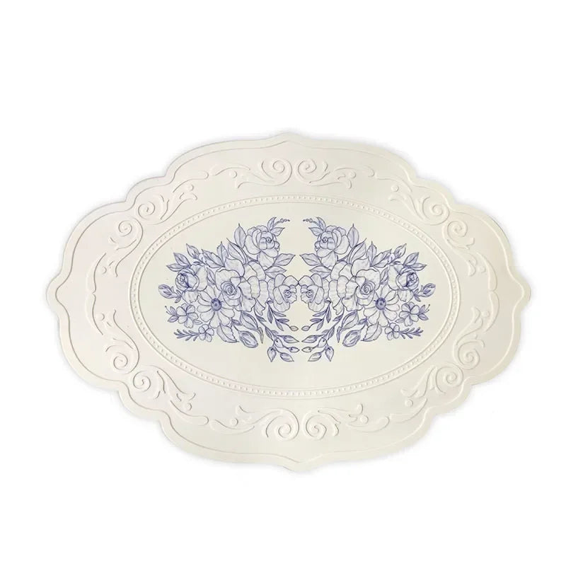 Decorative plate with floral design on a white background
