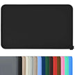 Black rectangular mat with color swatch below on a white background