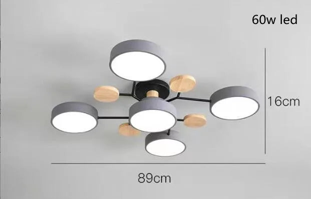 ثريا سقف حديثة متعددة الرؤوس – LED 3 درجات حرارة، 4 أو 5 رؤوس