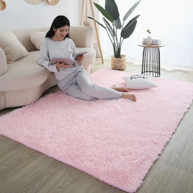 Fluffy Area Rug – Soft Pile, Modern Style, Multiple Sizes & Colours