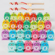 Colorful alphabet blocks with letters A to Z on a white background