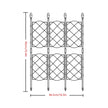 Black and white diagram of a decorative screen with dimensions on a white background