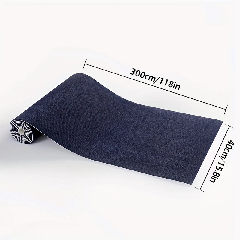 Roll of dark blue sandpaper with dimensions on a white background