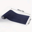 Roll of dark blue sandpaper with dimensions on a white background