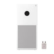 White air purifier with digital display on a white background