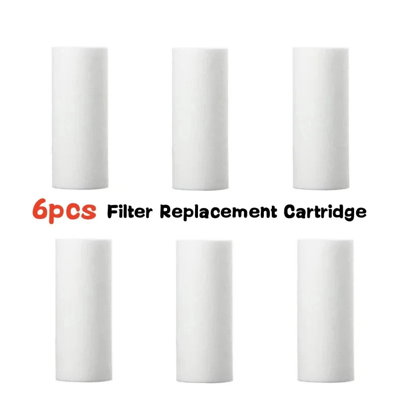 Six filter replacement cartridges on a white background with text indicating quantity.