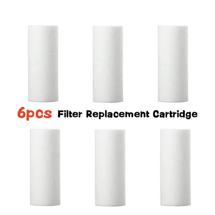 Six filter replacement cartridges on a white background with text indicating quantity.