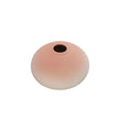 Round beige object with a central hole on a white background