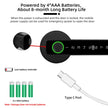 Technical diagram of a door lock system with battery and power supply details.
