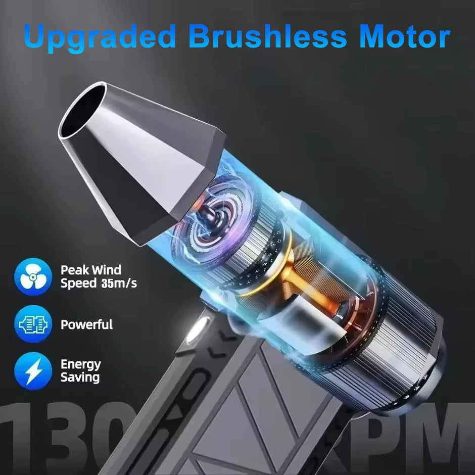Upgraded brushless motor with detailed design on a dark background