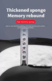 Measurement of thickened sponge memory rebound with a ruler on a dark background