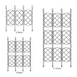 Illustration of decorative screens with dimensions on a white background