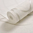 Roll of white textured wallpaper on a matching background