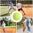 Collage of people playing tennis and a close-up of a tennis ball on a tennis court.