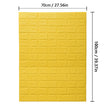 Yellow brick-patterned wall panel with dimensions on a white background