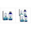 Product packaging of Water Dechlorinator with bottles and box on a white background