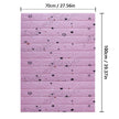 Purple wall panel with star patterns and measurements on a white background
