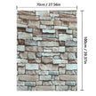 Stone wall pattern with dimensions indicated on a white background