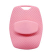 Pink textured key cover on a white background