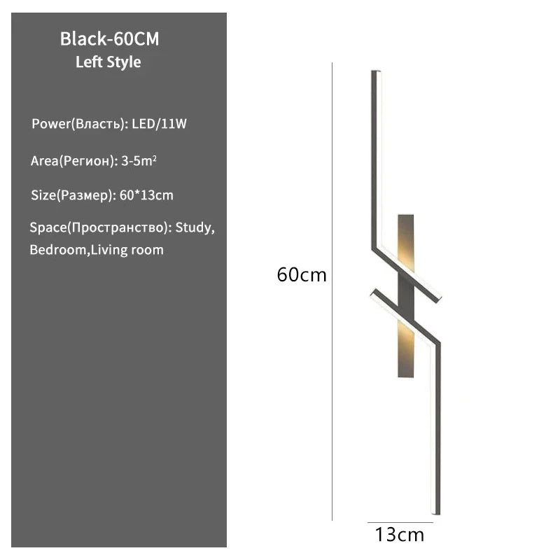 LED light fixture with dimensions and specifications on a white background