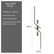 Wall-mounted light fixture with dimensions and specifications on a white background